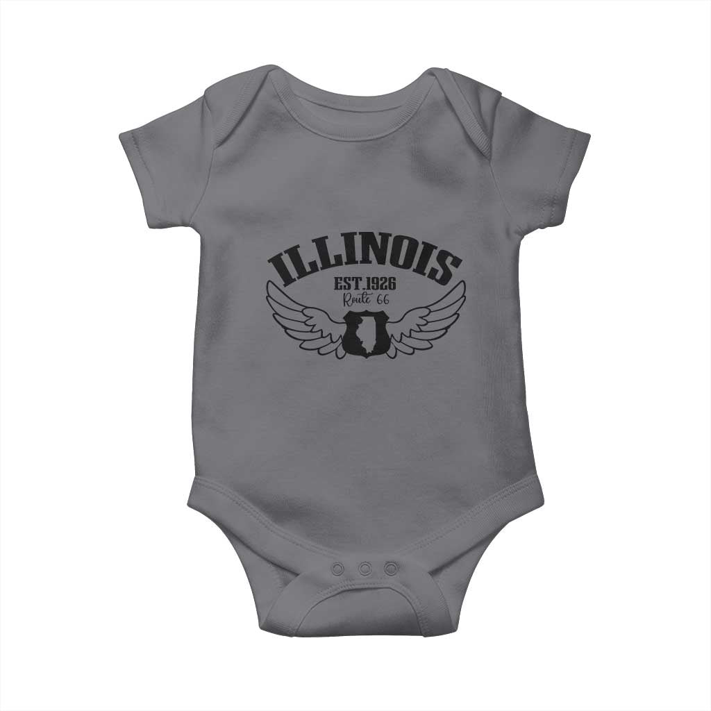 Illinois Route Highway 66 Souvenir Baby Onesie Open Road Adventure