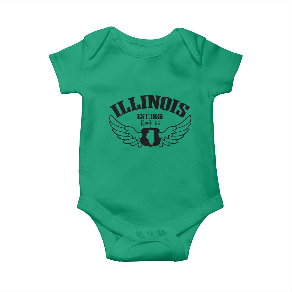 Illinois Route Highway 66 Souvenir Baby Onesie Open Road Adventure
