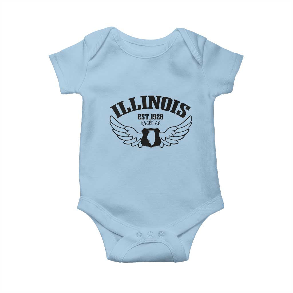 Illinois Route Highway 66 Souvenir Baby Onesie Open Road Adventure