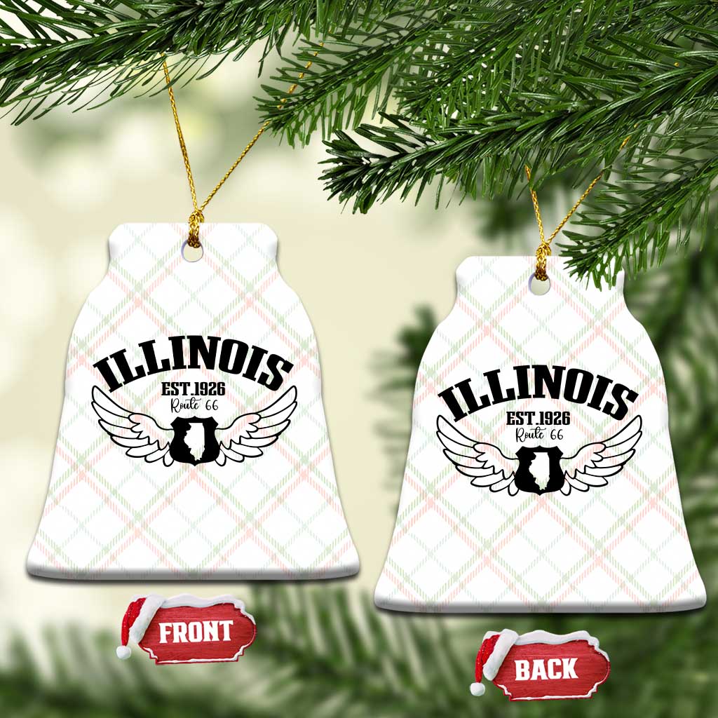 Illinois Route Highway 66 Souvenir Ceramic Ornament Open Road Adventure