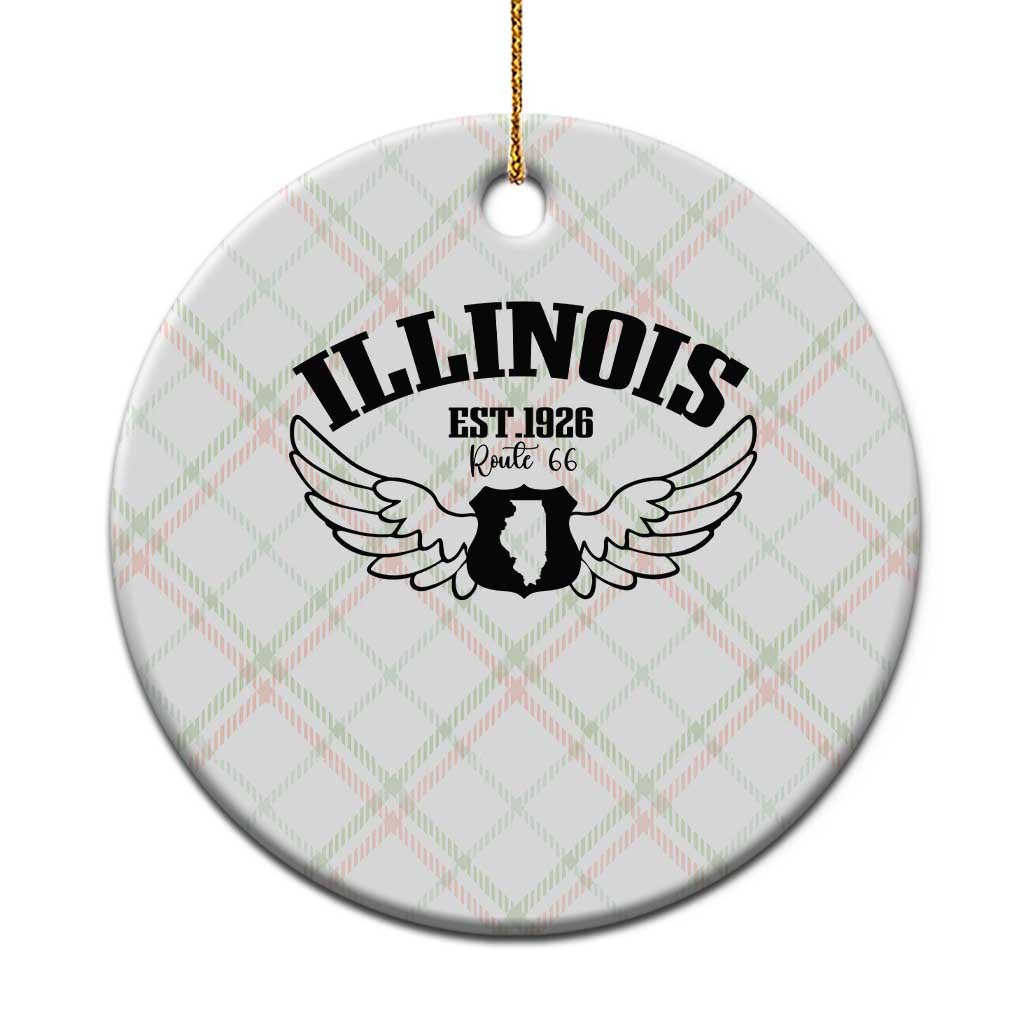 Illinois Route Highway 66 Souvenir Ceramic Ornament Open Road Adventure