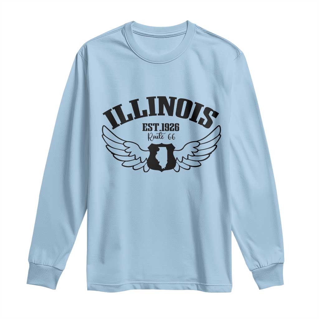Illinois Route Highway 66 Souvenir Long Sleeve Shirt Open Road Adventure