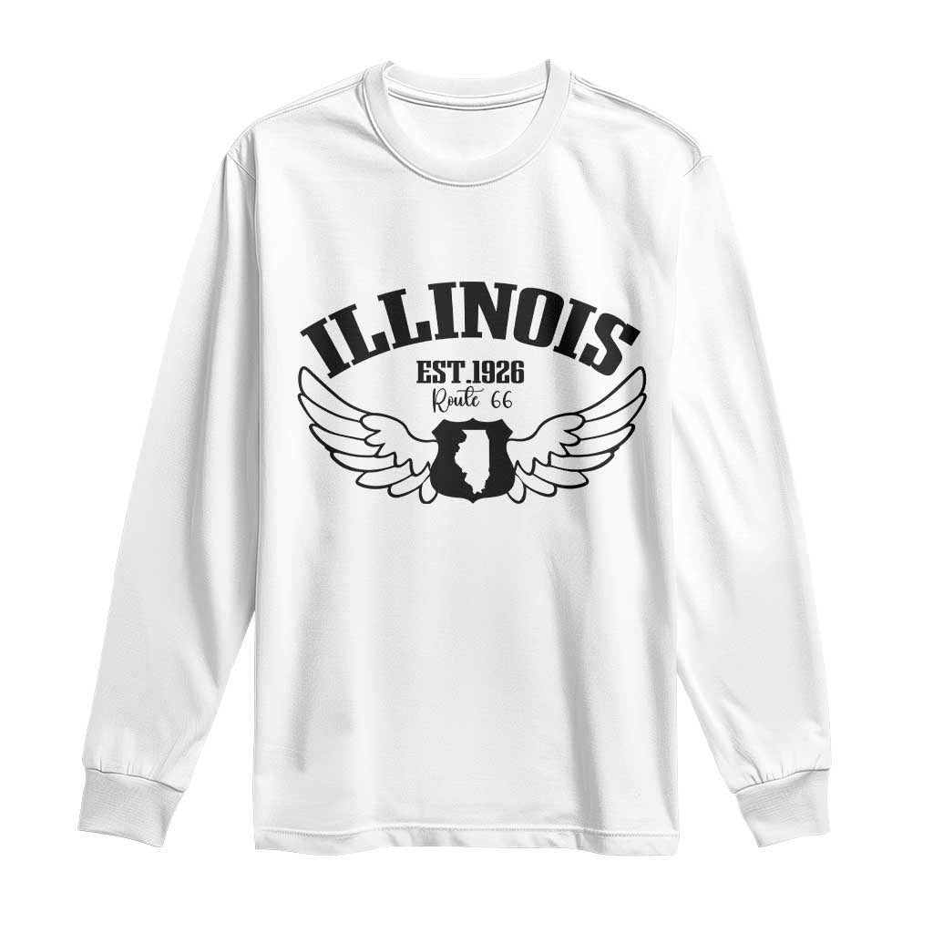 Illinois Route Highway 66 Souvenir Long Sleeve Shirt Open Road Adventure