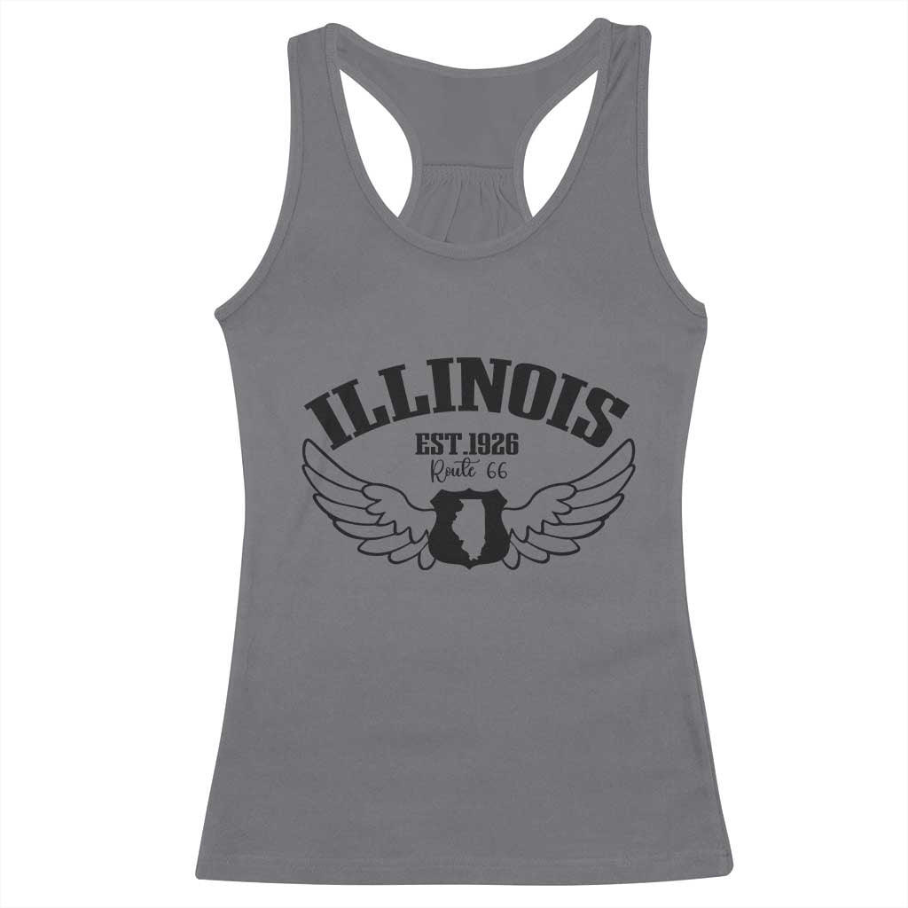Illinois Route Highway 66 Souvenir Racerback Tank Top Open Road Adventure