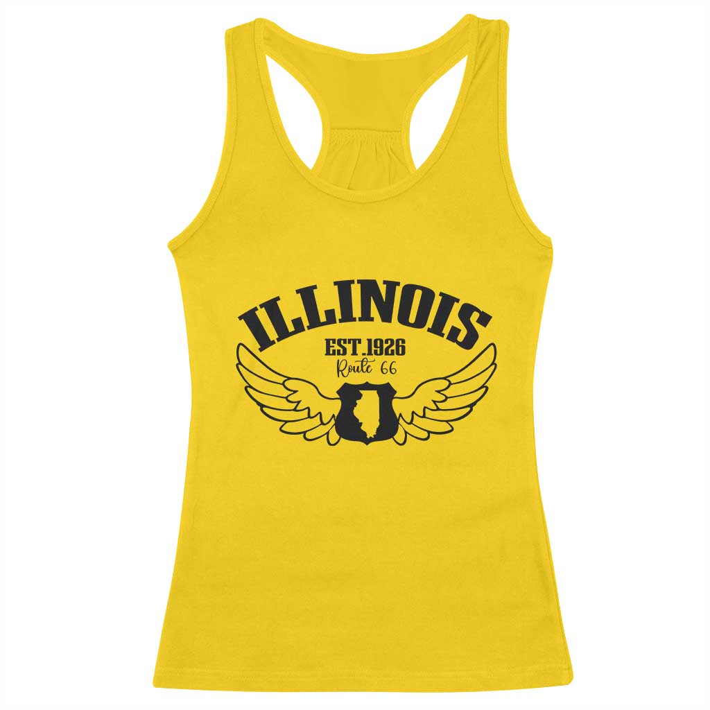Illinois Route Highway 66 Souvenir Racerback Tank Top Open Road Adventure