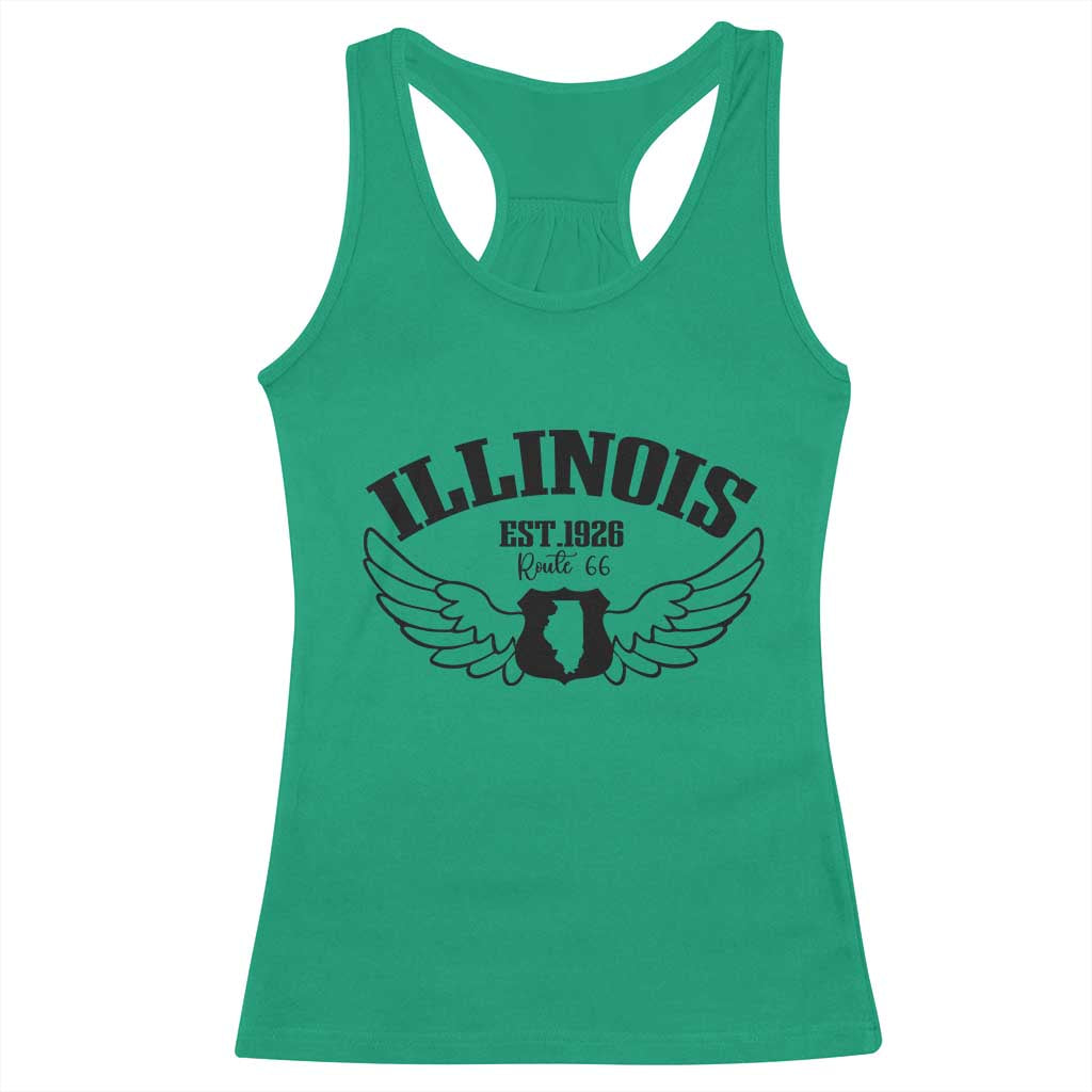 Illinois Route Highway 66 Souvenir Racerback Tank Top Open Road Adventure