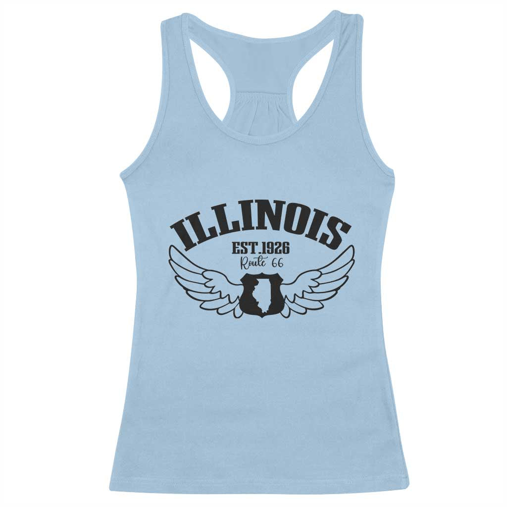 Illinois Route Highway 66 Souvenir Racerback Tank Top Open Road Adventure