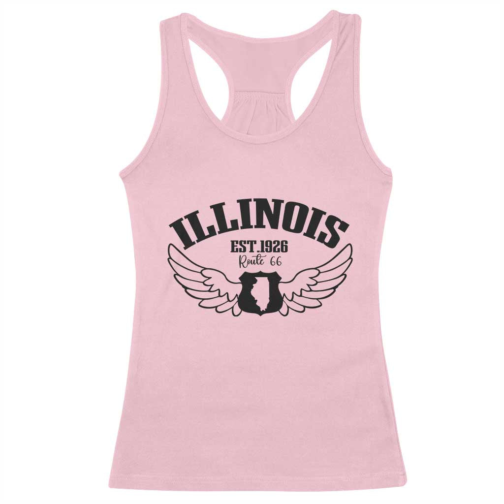 Illinois Route Highway 66 Souvenir Racerback Tank Top Open Road Adventure