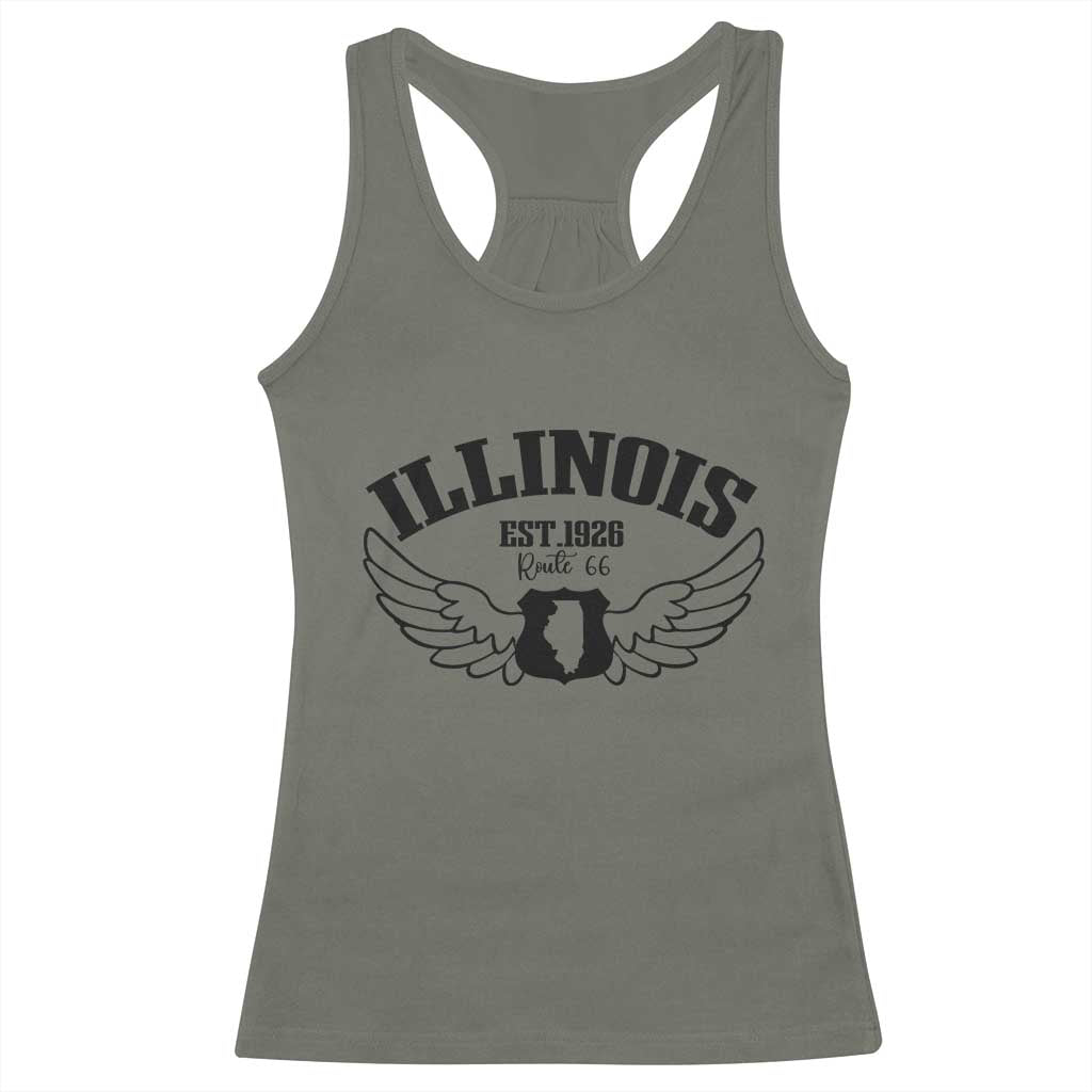 Illinois Route Highway 66 Souvenir Racerback Tank Top Open Road Adventure