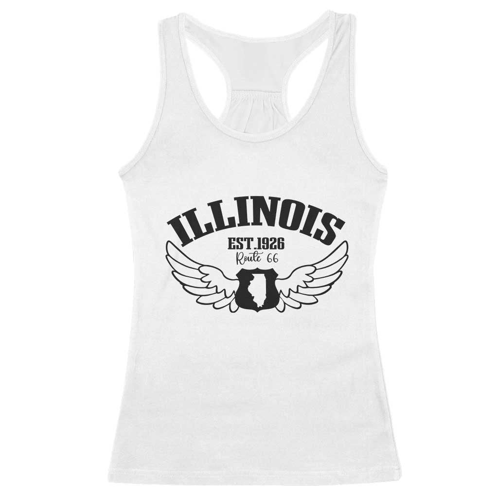 Illinois Route Highway 66 Souvenir Racerback Tank Top Open Road Adventure