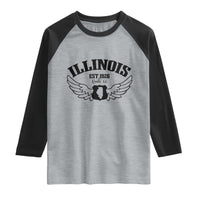 Illinois Route Highway 66 Souvenir Raglan Shirt Open Road Adventure