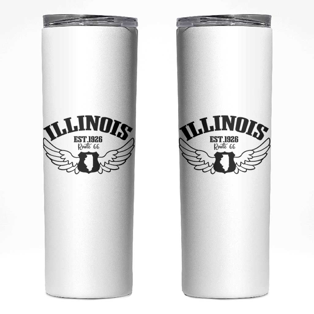 Illinois Route Highway 66 Souvenir Skinny Tumbler Open Road Adventure