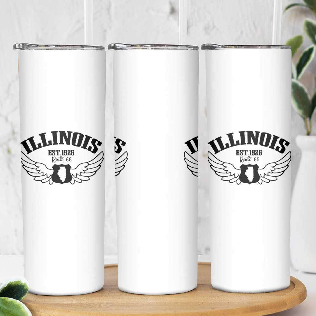 Illinois Route Highway 66 Souvenir Skinny Tumbler Open Road Adventure