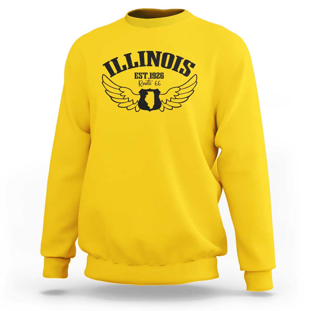 Illinois Route Highway 66 Souvenir Sweatshirt Open Road Adventure