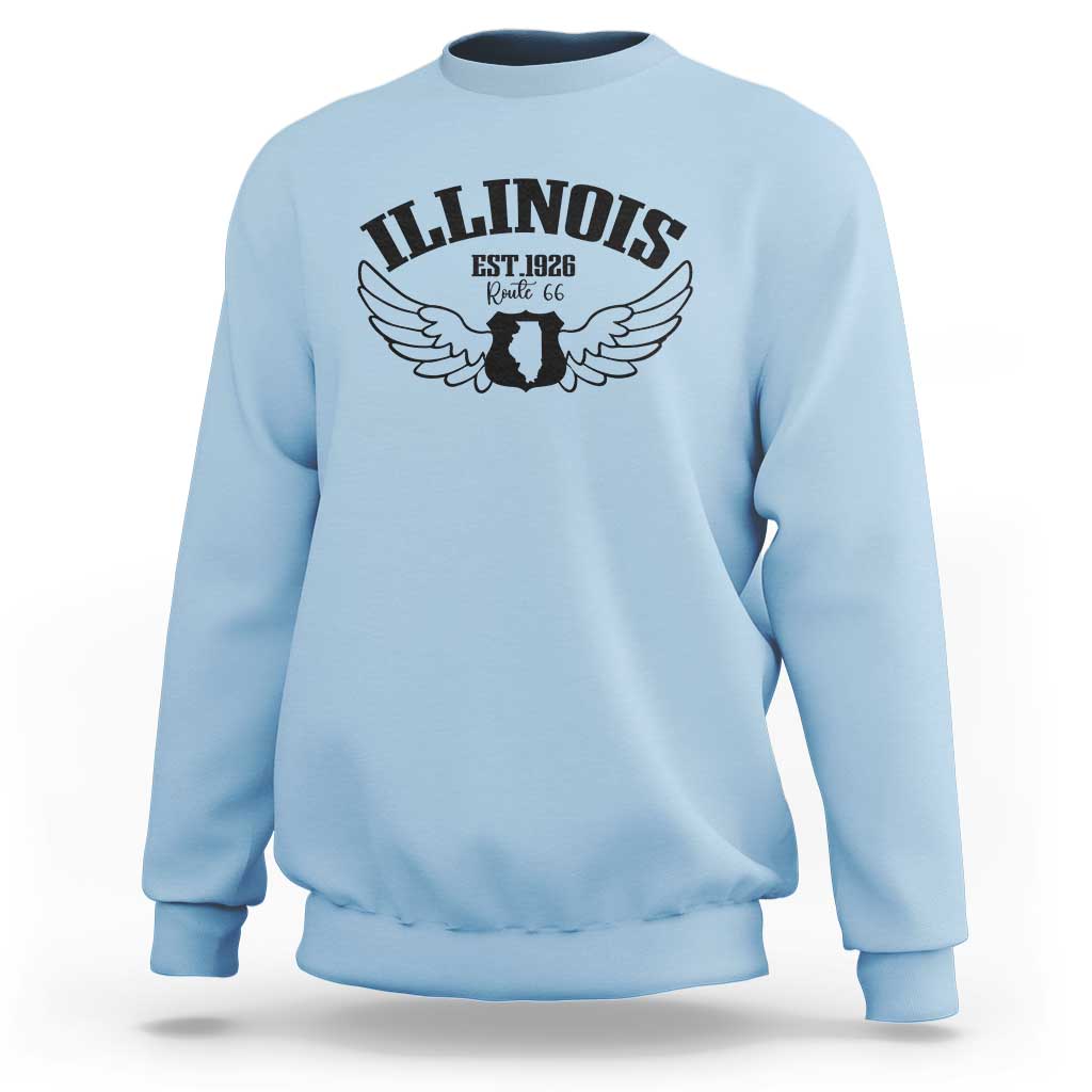 Illinois Route Highway 66 Souvenir Sweatshirt Open Road Adventure