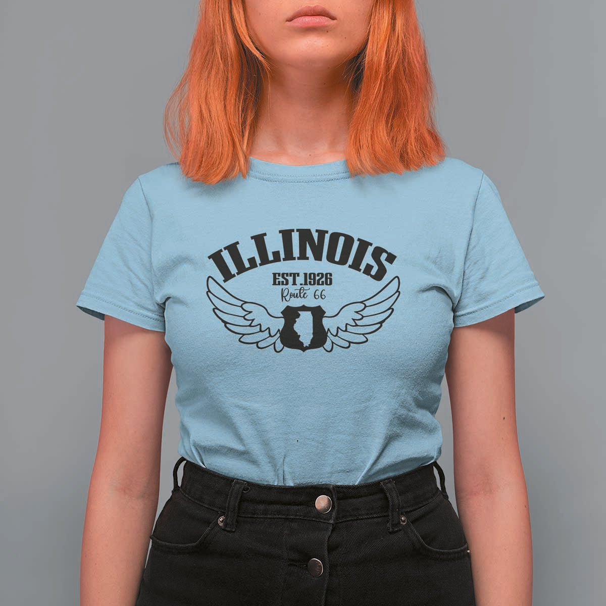 Illinois Route Highway 66 Souvenir T Shirt For Women Open Road Adventure
