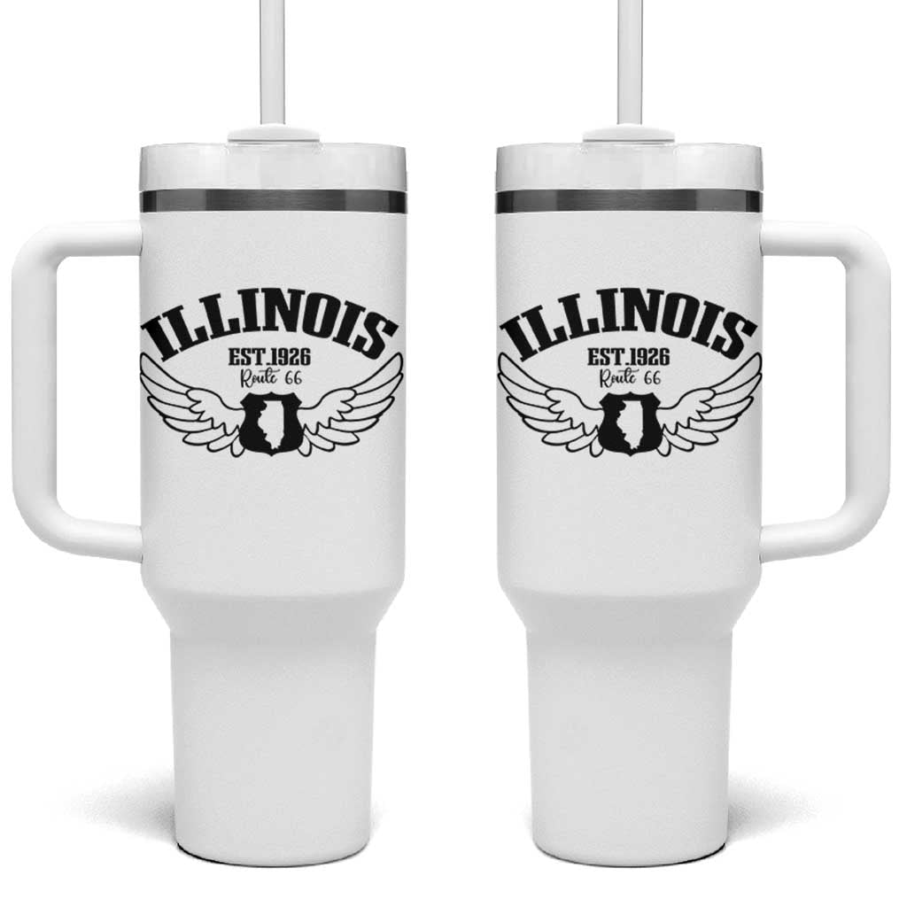 Illinois Route Highway 66 Souvenir Tumbler With Handle Open Road Adventure