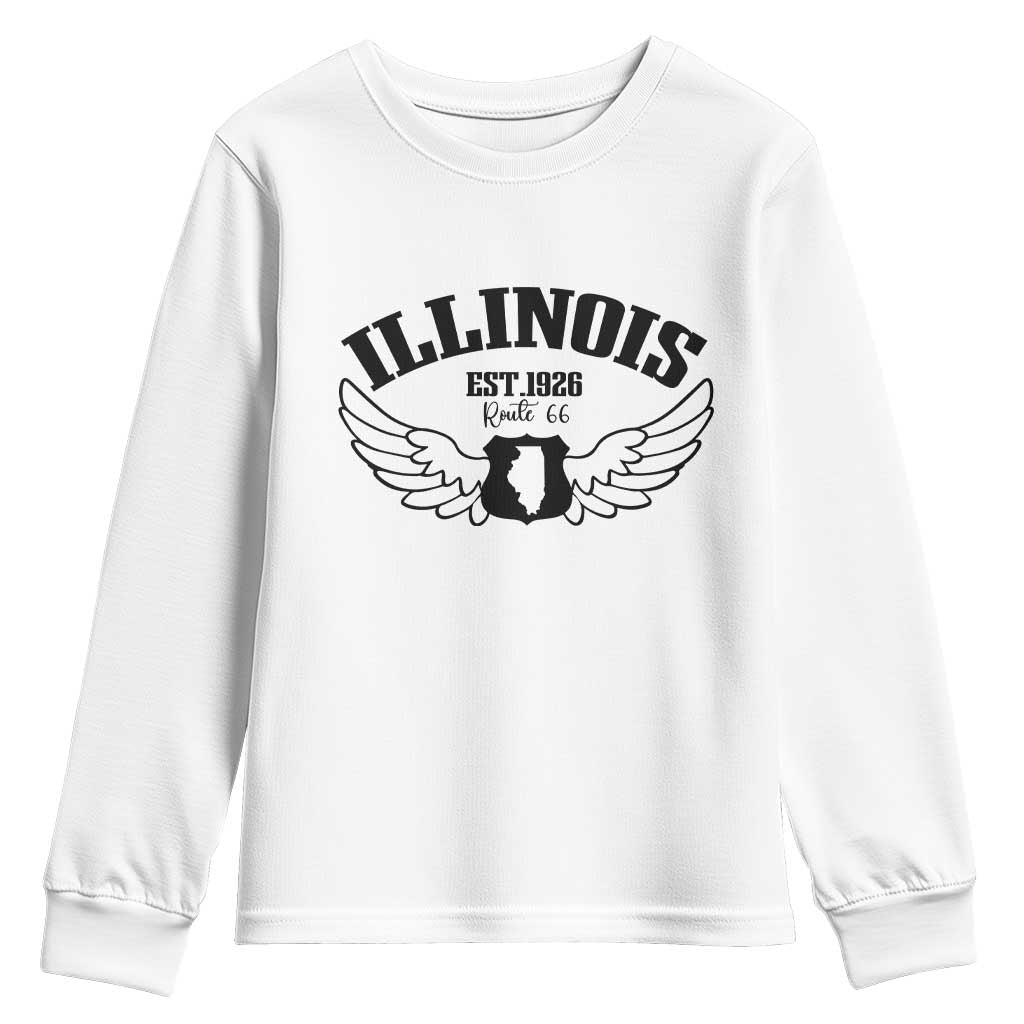 Illinois Route Highway 66 Souvenir Youth Sweatshirt Open Road Adventure
