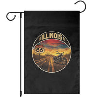 Illinois Route Highway 66 Motorcycle Garden Flag Road Trip Adventure