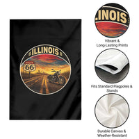 Illinois Route Highway 66 Motorcycle Garden Flag Road Trip Adventure