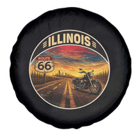 Illinois Route Highway 66 Motorcycle Spare Tire Cover Road Trip Adventure