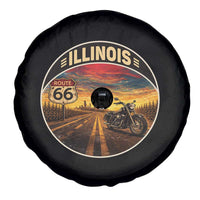 Illinois Route Highway 66 Motorcycle Spare Tire Cover Road Trip Adventure