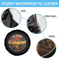 Illinois Route Highway 66 Motorcycle Spare Tire Cover Road Trip Adventure
