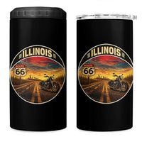 Illinois Route Highway 66 Motorcycle 4 in 1 Can Cooler Tumbler Road Trip Adventure