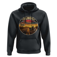 Illinois Route Highway 66 Motorcycle Hoodie Road Trip Adventure