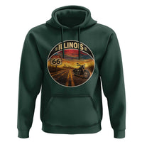 Illinois Route Highway 66 Motorcycle Hoodie Road Trip Adventure