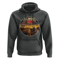 Illinois Route Highway 66 Motorcycle Hoodie Road Trip Adventure
