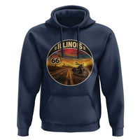 Illinois Route Highway 66 Motorcycle Hoodie Road Trip Adventure