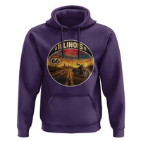Illinois Route Highway 66 Motorcycle Hoodie Road Trip Adventure
