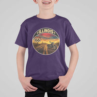 Illinois Route Highway 66 Motorcycle T Shirt For Kid Road Trip Adventure