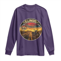 Illinois Route Highway 66 Motorcycle Long Sleeve Shirt Road Trip Adventure