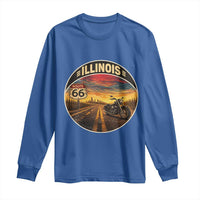 Illinois Route Highway 66 Motorcycle Long Sleeve Shirt Road Trip Adventure