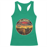 Illinois Route Highway 66 Motorcycle Racerback Tank Top Road Trip Adventure