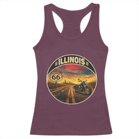 Illinois Route Highway 66 Motorcycle Racerback Tank Top Road Trip Adventure