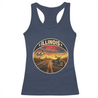 Illinois Route Highway 66 Motorcycle Racerback Tank Top Road Trip Adventure