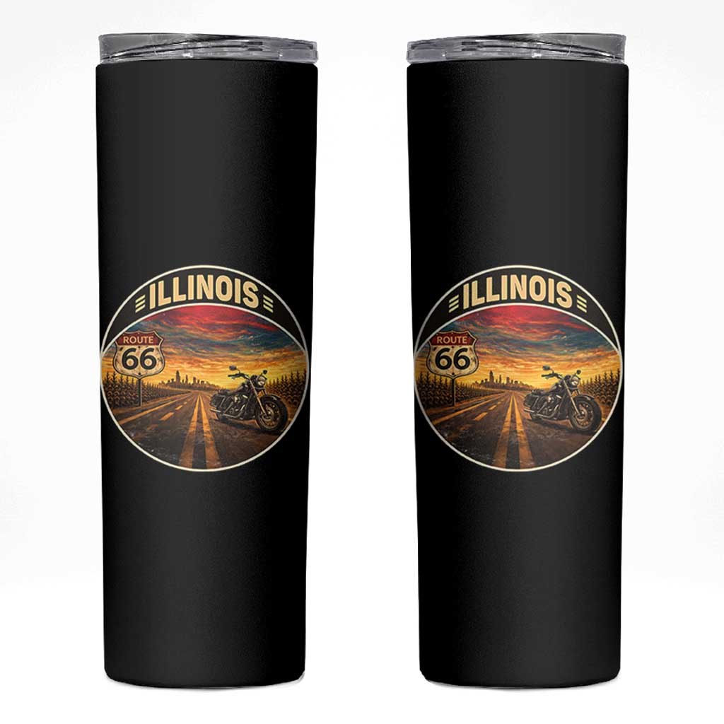 Illinois Route Highway 66 Motorcycle Skinny Tumbler Road Trip Adventure