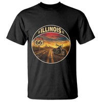 Illinois Route Highway 66 Motorcycle T Shirt Road Trip Adventure