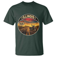 Illinois Route Highway 66 Motorcycle T Shirt Road Trip Adventure