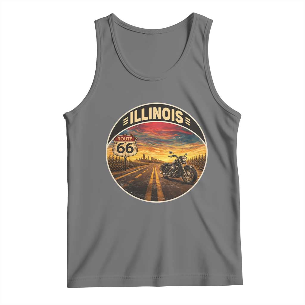 Illinois Route Highway 66 Motorcycle Tank Top Road Trip Adventure