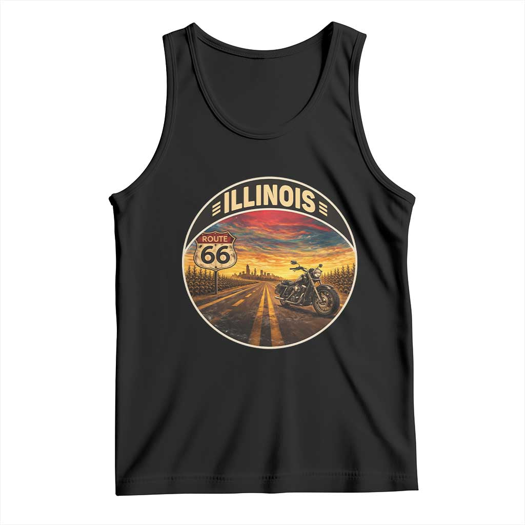 Illinois Route Highway 66 Motorcycle Tank Top Road Trip Adventure