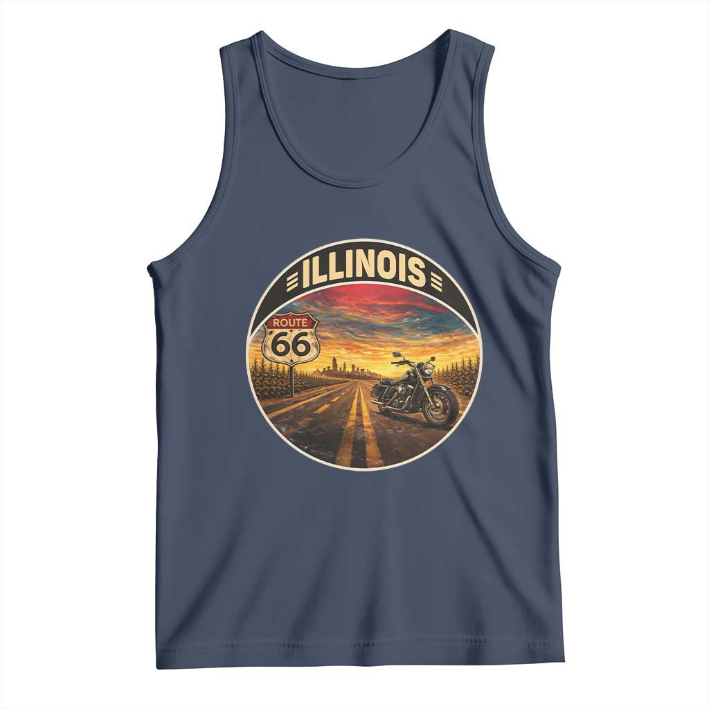 Illinois Route Highway 66 Motorcycle Tank Top Road Trip Adventure