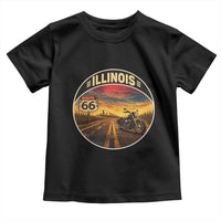 Illinois Route Highway 66 Motorcycle Toddler T Shirt Road Trip Adventure