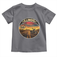 Illinois Route Highway 66 Motorcycle Toddler T Shirt Road Trip Adventure