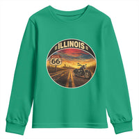 Illinois Route Highway 66 Motorcycle Youth Sweatshirt Road Trip Adventure