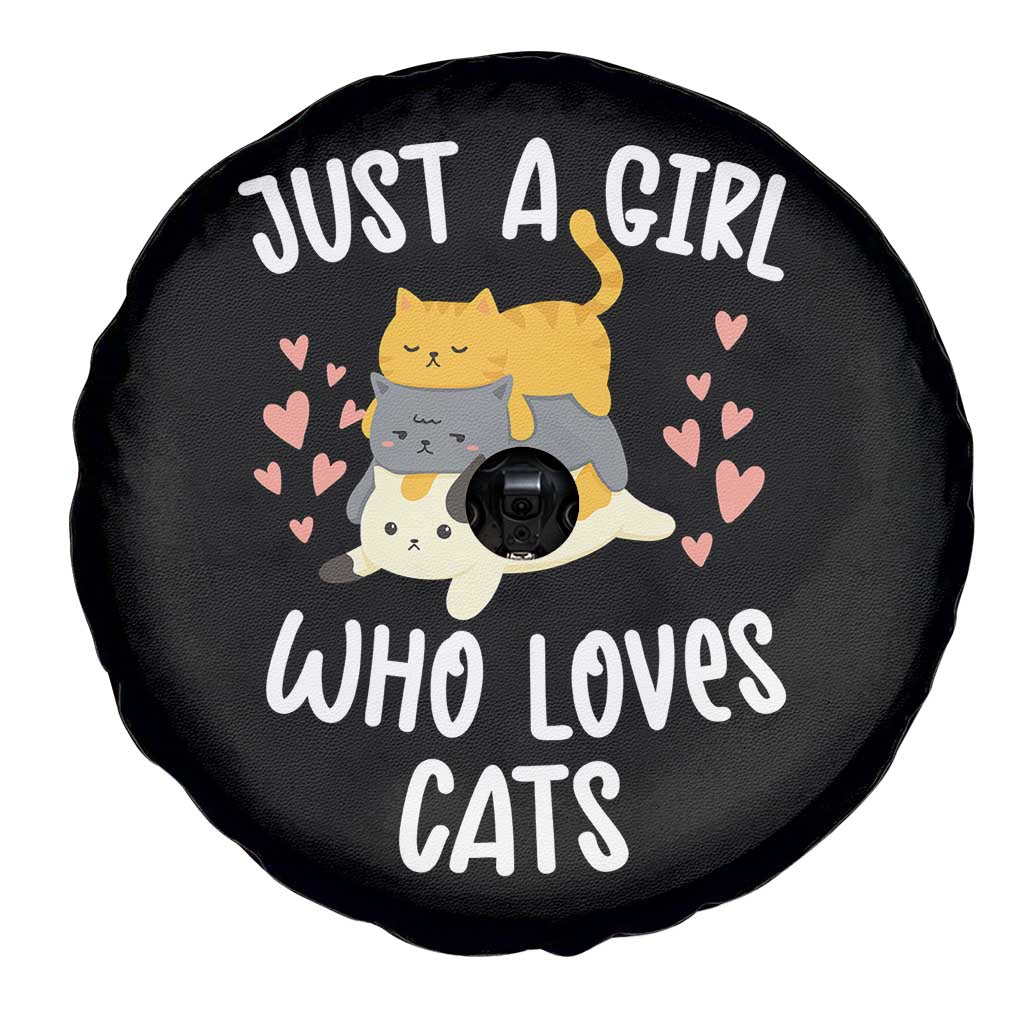 Just A Girl Who Loves Cats Spare Tire Cover Cute Kittens Pet Lover - Wonder Print Shop