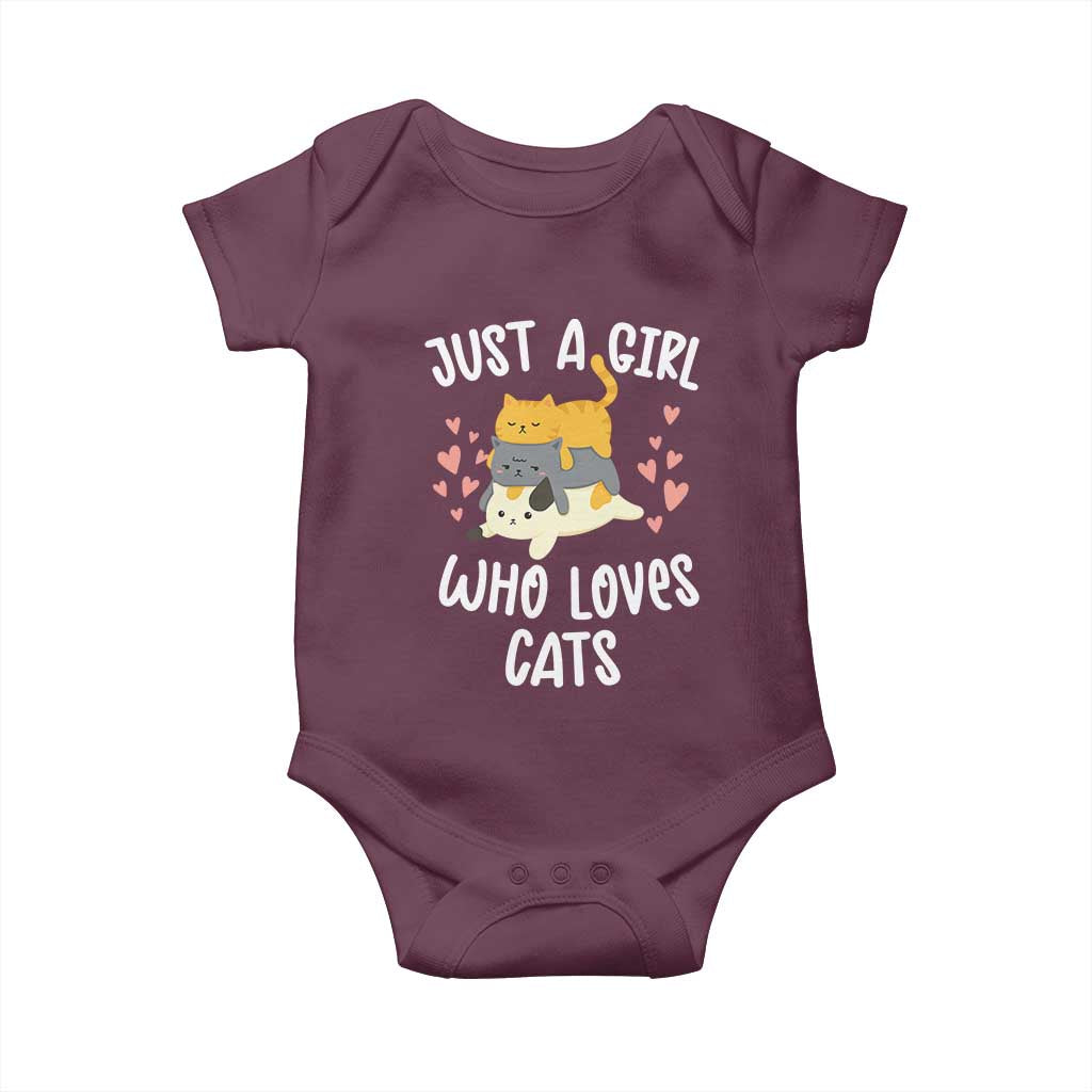 Just A Girl Who Loves Cats Baby Onesie Cute Kittens Pet Lover - Wonder Print Shop
